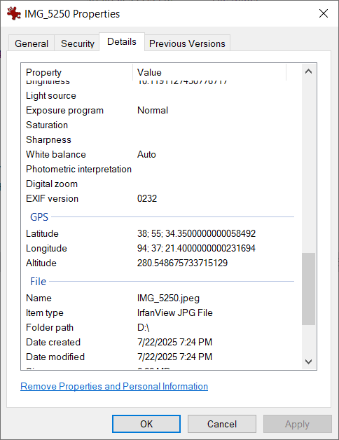 How to see EXIF data on Windows