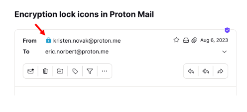 Image showing lock icon in a received email