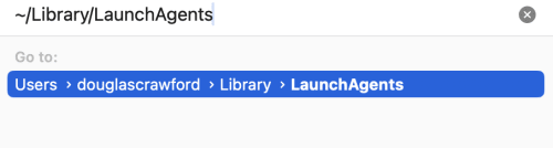 Open the LaunchAgents folder in Finder