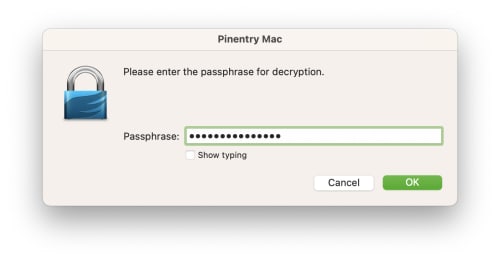 Enter the password you created when exporting the file