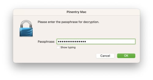 Enter the password you created when exporting the file