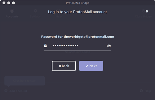 Proton Mail Bridge Login