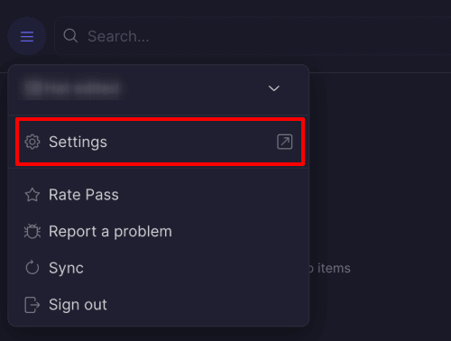 Open Proton Pass settings