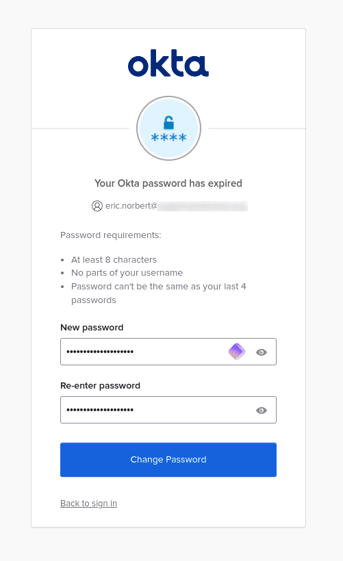 Create a new permanent password