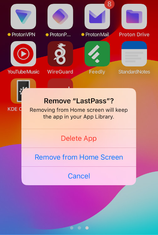 Supprimer LastPass d'iOS