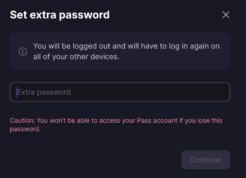 Create your extra password