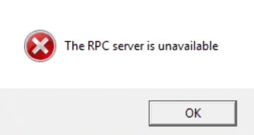 RPC server is unavailable warning