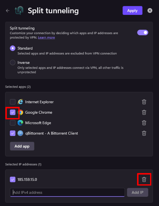 Split tunneling on Windows 6