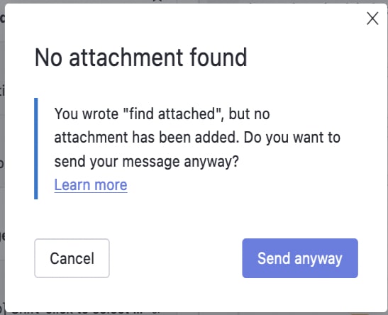 No attachment found