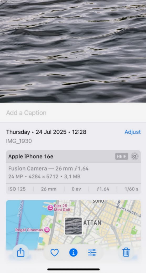 How to see EXIF data on iPhone