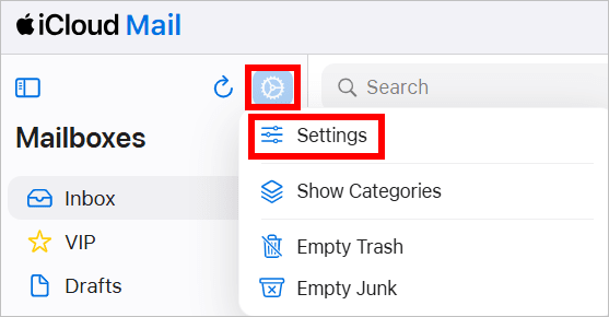 How to access iCloud Mail settings