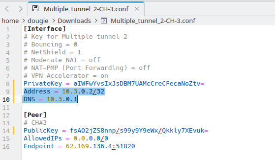 Edit the .conf file