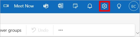 Alt: How to access settings in Microsoft Outlook / Image title: Microsoft Outlook settings