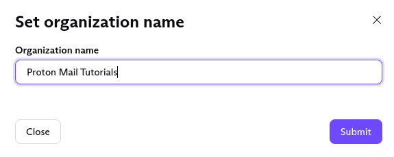 Field to enter your organization name