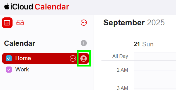 How to share a calendar in iCloud