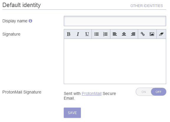 protonmail signature setting