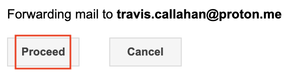 Confirming a forwarding address in Gmail