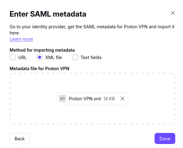 Upload the XML file you downloaded earlier