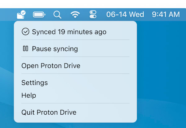 Proton Drive MacOS synced