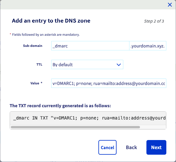 Add DMARC record