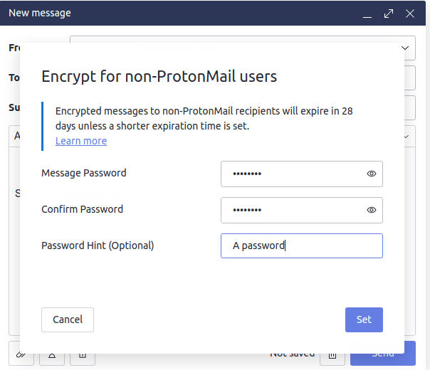 Encrypt for non-Proton Mail users