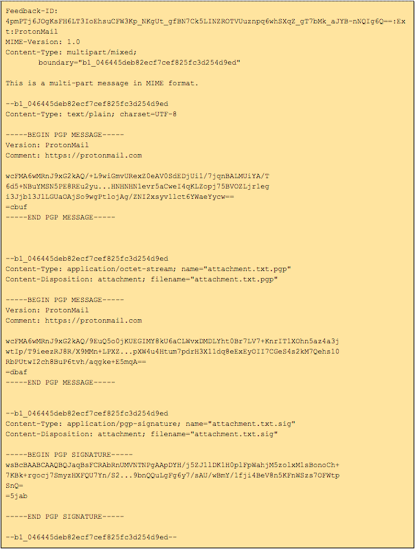 Inline PGP message sample