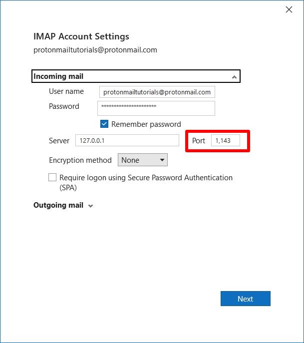 IMAP and SMTP Account Settings on newer versions of Outlook for Windows