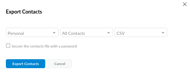 Image of export contacts from Zoho 2