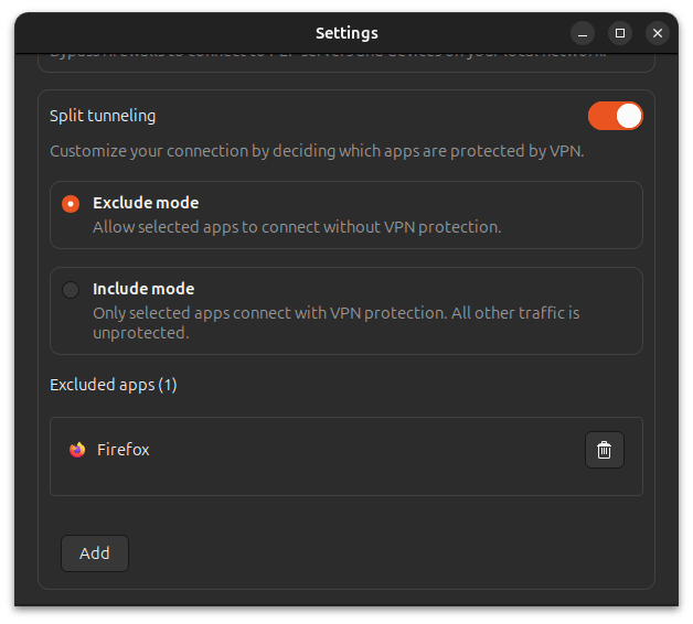 Split tunneling on Linux 1