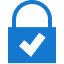 Blue lock with checkmark