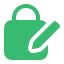 Green encryption lock with a pen