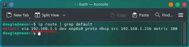 How to find default gateway on Linux