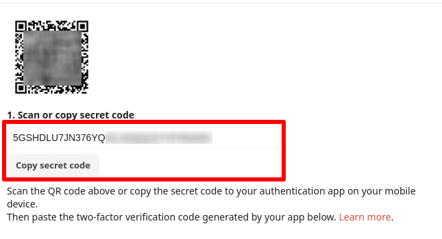 Obtain 2FA code