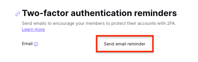 Send email reminder button