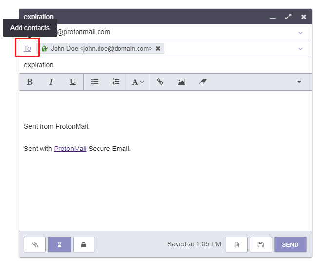 add multiple recipients in protonmail