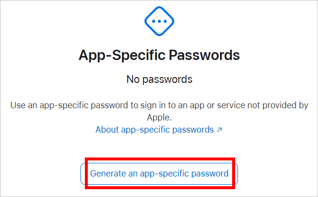 How to generate an app-specific password in Apple