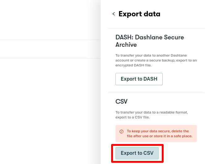 Export to CSV