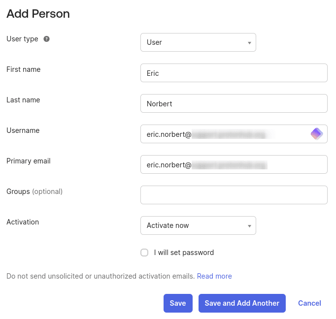 Fill in their details