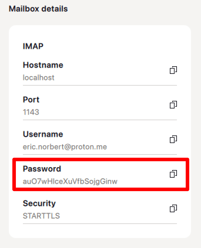 Find your IMAP password