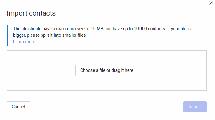 Image of Import contacts drag and drop