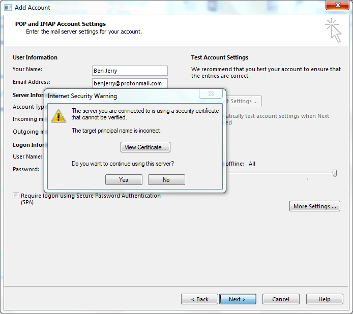 Say yes to do you want to continue using this server