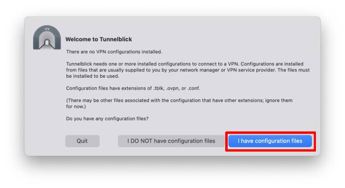 Configure Tunnelblick 2