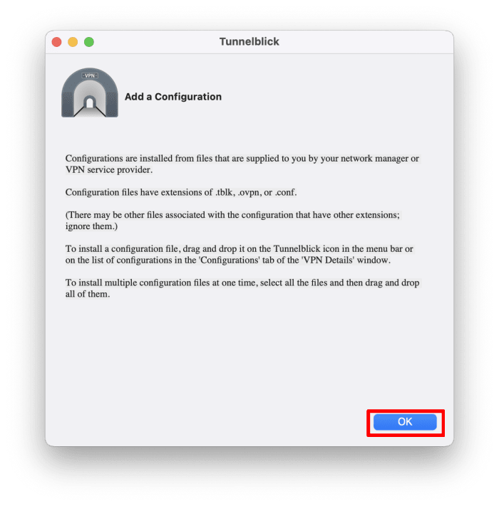 Configure Tunnelblick 3