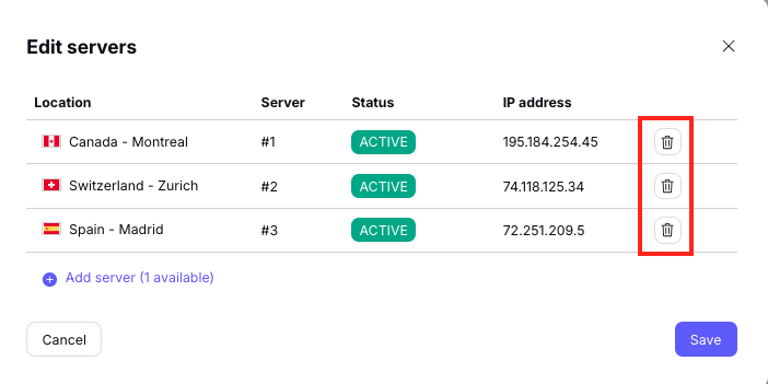 Edit servers 2