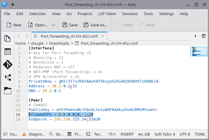 Manually edit the .conf file to support IPv6 connections