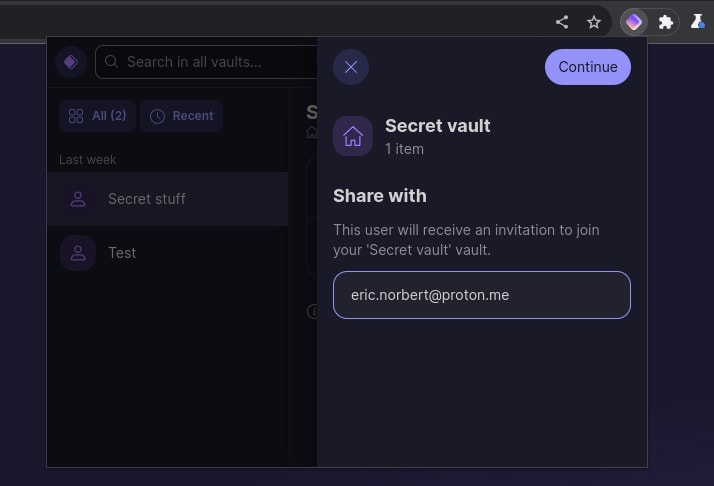 Securely share a Proton Pass vault