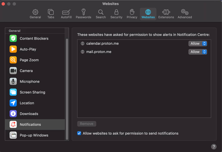 How to check notifications are enabled in Safari