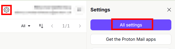 How to access all settings in Proton Mail