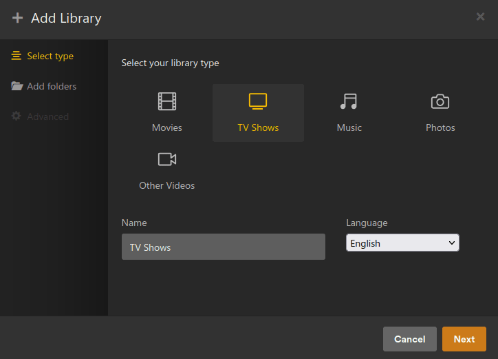 You can easily add your own media libraries