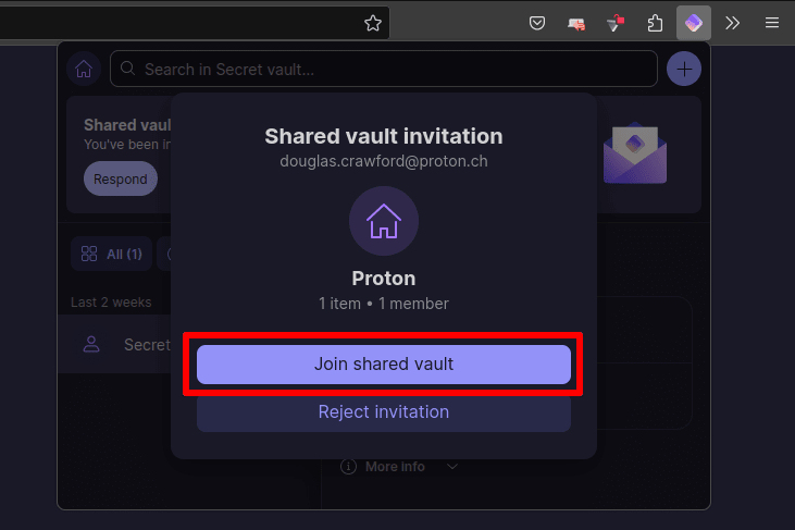 Join shared vault